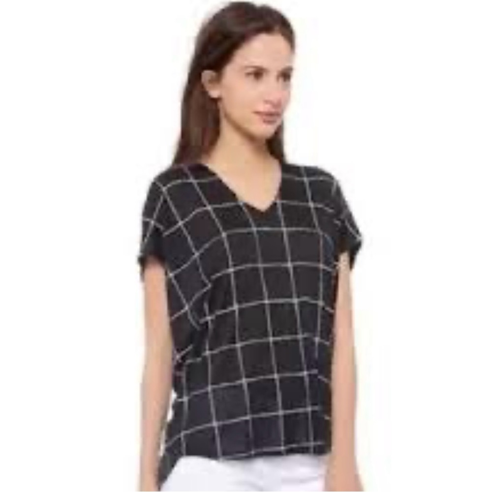 Bella Dahl Tunic Black Plaid Size Large